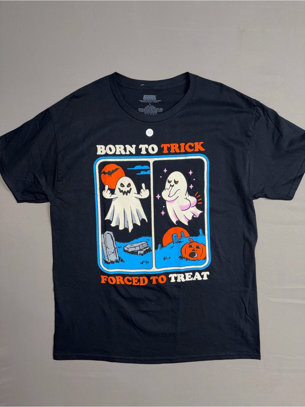 Steven Rhodes Born to Trick Ghost Graphic Tee - Black with Orange & Blue